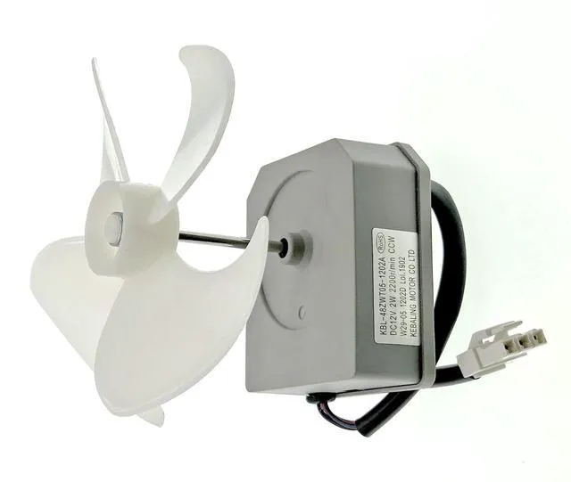 Alt view image 3 of 7 - KBL-48ZWT05-1202A Refrigerator Evaporator Fan Motor Assembly Fit for Frigidaire Magic Chef Omar Refrigerator Replaces 3059900004 5304518492, DC 12V 2200RPM(with 4-Leaf Fan and Rubber pad)