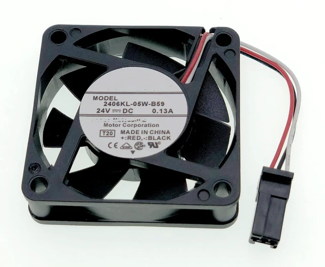 Main image of New System Cooling fan Compatible with Fanuc 2406KL-05W-B59 DC 24V 0.13A 3.12W 6CM 4600 RPM Size: 60×60×15mm.