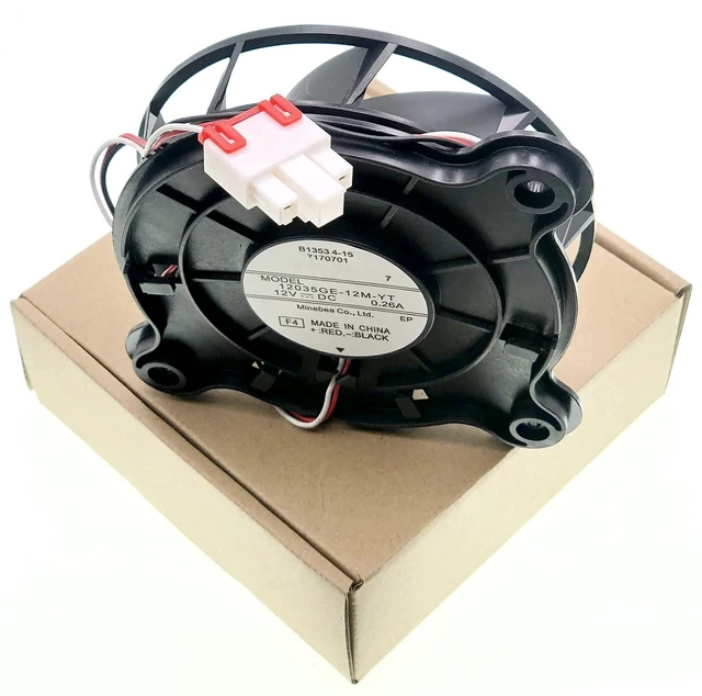 Alt view image 2 of 7 - 12035GE-12M-YT Refrigerator Cooling fan Motor Compatible with Samsung Haier Refrigerator, 3-Wire Variable Frequency Refrigerator Cooling Fan DC 12V 0.26A 100x100mm