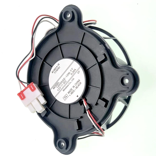 Alt view image 3 of 7 - 12035GE-12M-YT Refrigerator Cooling fan Motor Compatible with Samsung Haier Refrigerator, 3-Wire Variable Frequency Refrigerator Cooling Fan DC 12V 0.26A 100x100mm