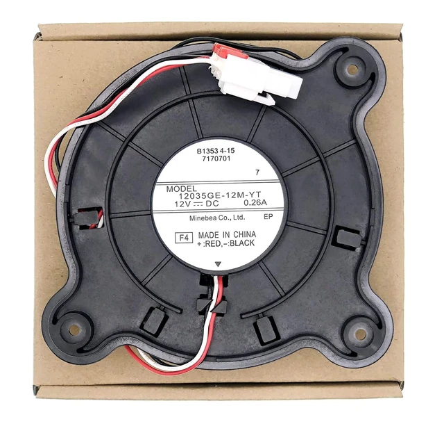 Alt view image 7 of 7 - 12035GE-12M-YT Refrigerator Cooling fan Motor Compatible with Samsung Haier Refrigerator, 3-Wire Variable Frequency Refrigerator Cooling Fan DC 12V 0.26A 100x100mm