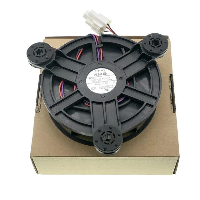 Alt view image 3 of 7 - 12038GE-12M-YT Refrigerator Cooling Fan Motor Compatible with Haier Refrigerator, 3-Wire Variable Frequency Refrigerator Cooling Fan DC 12V 0.26A