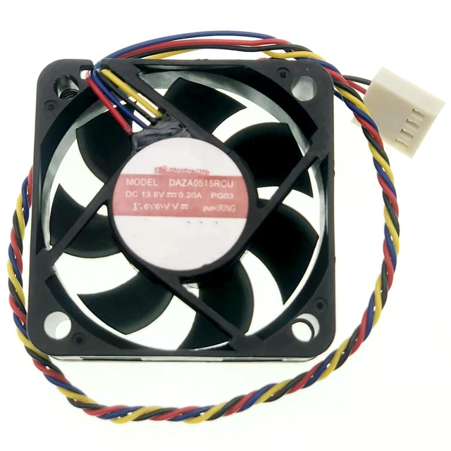 Main image of New Silent Cooling Fan for DAZA0515RCU DC13.6V 0.20A 5CM 5015 Size: 50×50×15mm 4-pin 4-Wire.