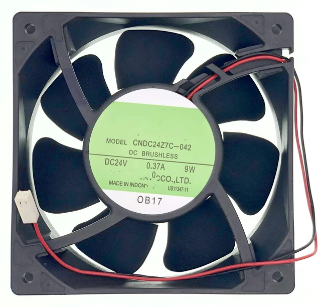 Main image of New Inverter Cooling Fan for S5 Power Supply CNDC24Z7C-042 DC 24V 0.37A 9W 12038 12cm 2-Wire 2-pin Size: 120×120×38mm.