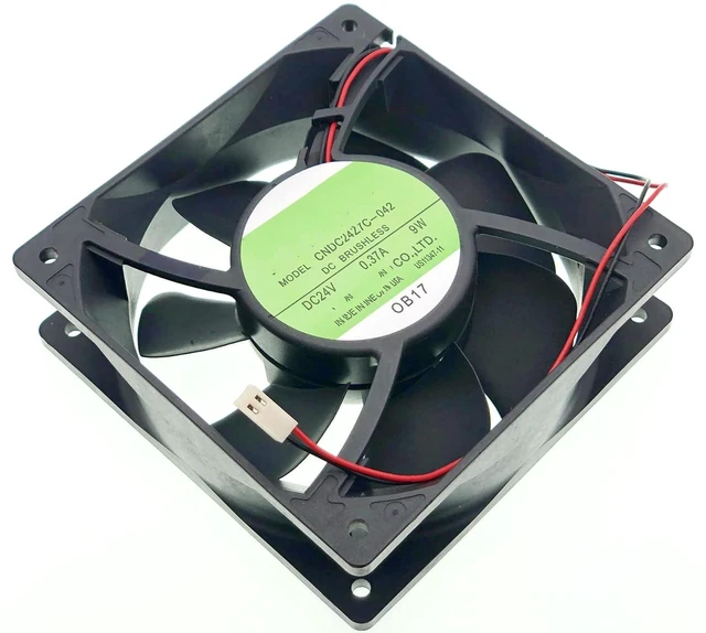 Alt view image 3 of 6 - New Inverter Cooling Fan for S5 Power Supply CNDC24Z7C-042 DC 24V 0.37A 9W 12038 12cm 2-Wire 2-pin Size: 120×120×38mm.