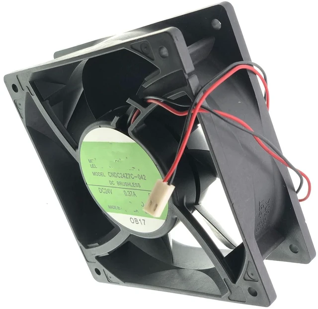 Alt view image 5 of 6 - New Inverter Cooling Fan for S5 Power Supply CNDC24Z7C-042 DC 24V 0.37A 9W 12038 12cm 2-Wire 2-pin Size: 120×120×38mm.