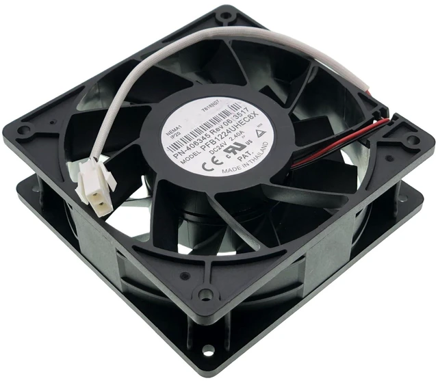 Alt view image 7 of 7 - New cooling fan for PFB1224UHEC8X PN-406345 Rev06 2217 DC 24V 2.40A 12CM Size :120×120×38mm 5500RPM