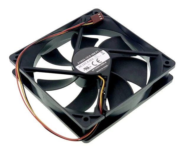 Alt view image 2 of 7 - New Case Cooling fan for A12025-12CB-3BN-F1 DF1202512SELN 12025, DC 12V 0.16A 1000RPM 38.6CFM 3-Pin 3-Wire Silent Chassis Fan Size: 120x120x25mm.