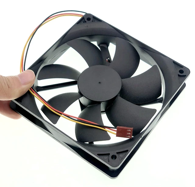 Alt view image 3 of 7 - New Case Cooling fan for A12025-12CB-3BN-F1 DF1202512SELN 12025, DC 12V 0.16A 1000RPM 38.6CFM 3-Pin 3-Wire Silent Chassis Fan Size: 120x120x25mm.