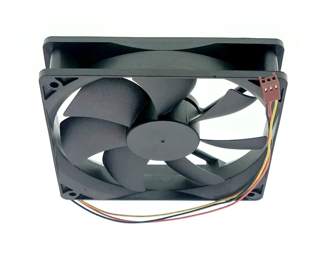 Alt view image 5 of 7 - New Case Cooling fan for A12025-12CB-3BN-F1 DF1202512SELN 12025, DC 12V 0.16A 1000RPM 38.6CFM 3-Pin 3-Wire Silent Chassis Fan Size: 120x120x25mm.