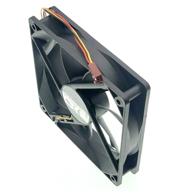 Alt view image 6 of 7 - New Case Cooling fan for A12025-12CB-3BN-F1 DF1202512SELN 12025, DC 12V 0.16A 1000RPM 38.6CFM 3-Pin 3-Wire Silent Chassis Fan Size: 120x120x25mm.