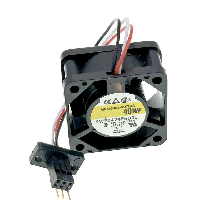 Alt view image 2 of 7 - New System Cooling Fan For SANYO DENKI A90L-0001-0507#A San Ace 40WF, P/N: 9WF0424F6D03, DC 24V 0.076A, For Fanuc Equipment Fan 3-Pin 3-Wire Size:40x40x20mm.