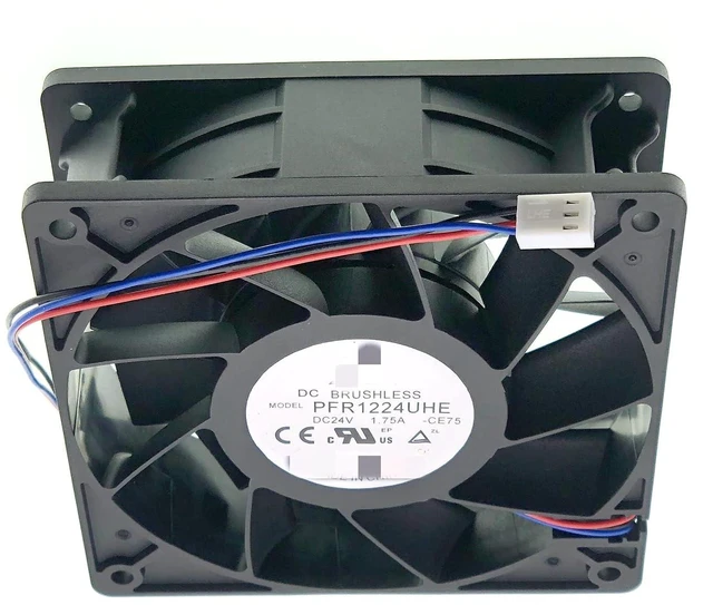 Alt view image 3 of 7 - New Cooling Fan for PFR1224UHE-CE75 12038 DC 24V 1.75A 3-Wire Size: 120X120X38mm