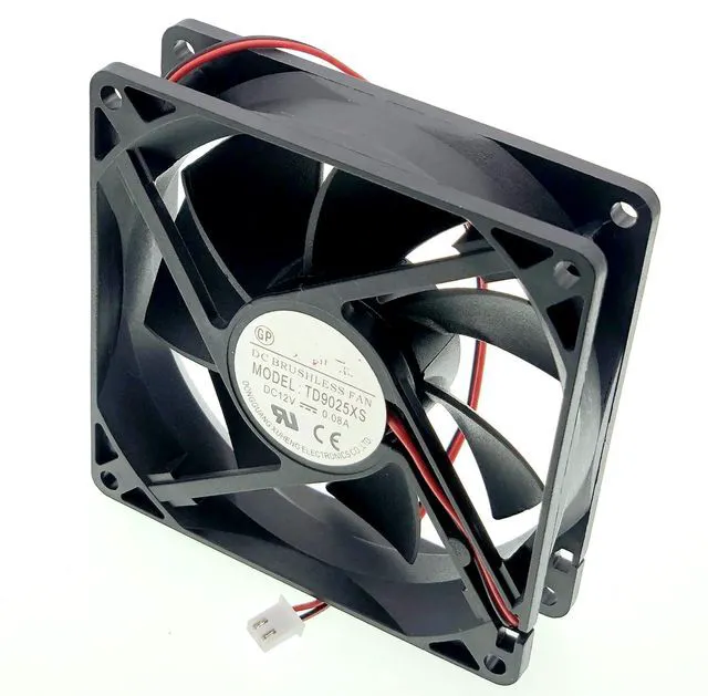 Main image of New Cooling Fan for TONON TD9025XS, DC 12V 0.08A 9025 9CM Size:90x90x25mm 2-Pin 2-Wire Silent Cooling Fan.