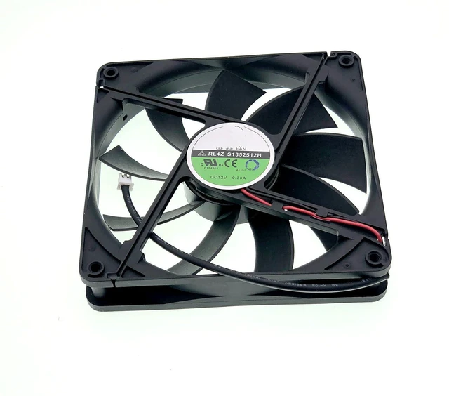 Alt view image 5 of 7 - New Cooling Fan for Globe Fan RL4Z S1352512H, DC 12V 0.33A Size:135x135x25mm 2-Wire Chassis Power Cooling Fan.