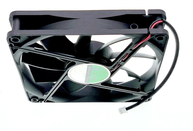 Alt view image 7 of 7 - New Cooling Fan for Globe Fan RL4Z S1352512H, DC 12V 0.33A Size:135x135x25mm 2-Wire Chassis Power Cooling Fan.