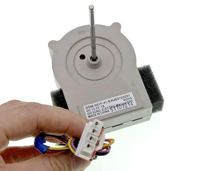 Alt view image 5 of 7 - EAU63103201 ODM-001F-41 Refrigerator Evaporator Fan Motor Fit for Kenmore, Kenmore Elite and LG Refrigerator, DC 12.0V 1A Shaft Length:60mm