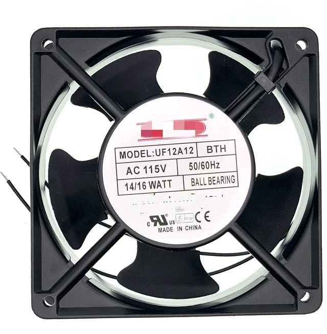 Main image of New Aluminum Frame Cooling Fan for MECHATRONICS UF12A12-BTH AC 115V 50/60Hz 120mm Fan 14/16 WATT P/NUF12A12 Size:120x120x38mm.