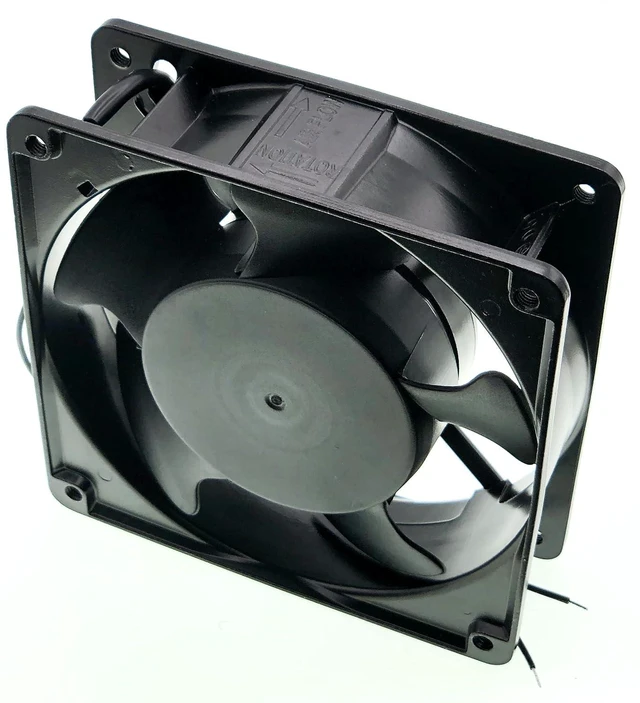 Alt view image 2 of 7 - New Aluminum Frame Cooling Fan for MECHATRONICS UF12A12-BTH AC 115V 50/60Hz 120mm Fan 14/16 WATT P/NUF12A12 Size:120x120x38mm.