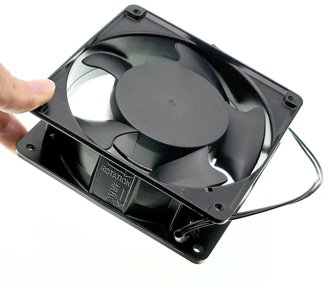 Alt view image 5 of 7 - New Aluminum Frame Cooling Fan for MECHATRONICS UF12A12-BTH AC 115V 50/60Hz 120mm Fan 14/16 WATT P/NUF12A12 Size:120x120x38mm.