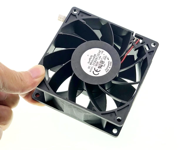 Alt view image 7 of 7 - New Cooling Fan for FFB0912EHE DC12V 1.50A 16.2W 5700RPM 102CFM 92X92X38mm 3-Pin 3-Wire Brushless Fan.