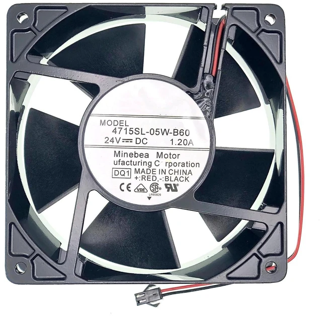 Main image of New Cooling fan for 4715SL-05W-B60 DC24V 1.2A 28.8W 12038 4700RPM,2-Wire Inverter Cooling Fan Size:120*120*38mm.