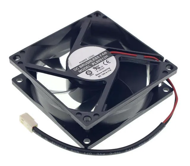 Alt view image 7 of 7 - New Cooling Fan for PL80S12H DC 12V 0.17A 2-Wire Size: 80x80x25mm.