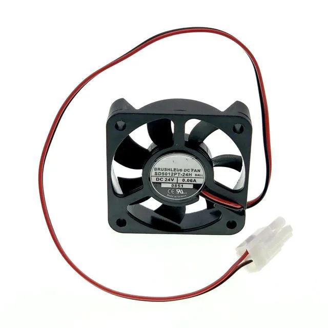 Alt view image 3 of 7 - New Cooling Fan for SD5012PT-24H 5012 DC24V 0.06A 6000RPM 10.8CFM2-Wire Cooling Fan Size:50X50X10mm.