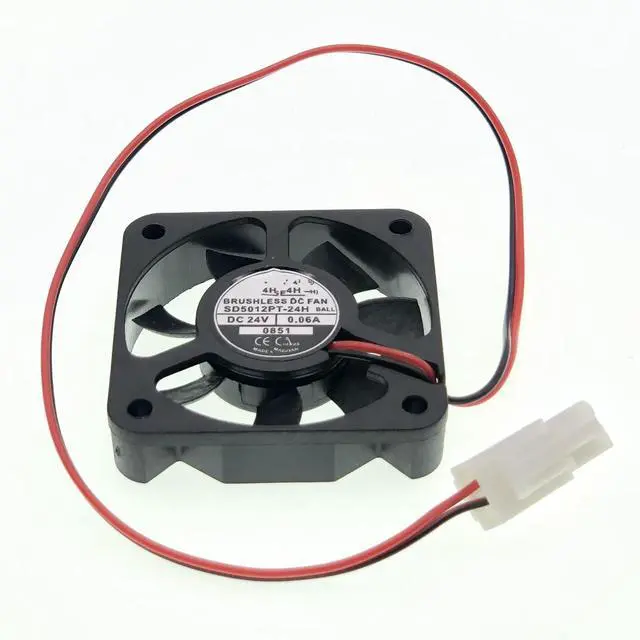 Alt view image 6 of 7 - New Cooling Fan for SD5012PT-24H 5012 DC24V 0.06A 6000RPM 10.8CFM2-Wire Cooling Fan Size:50X50X10mm.
