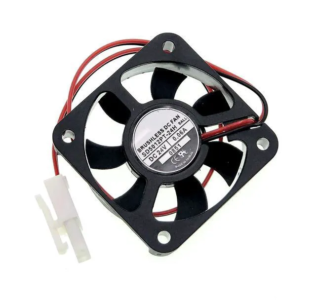 Alt view image 5 of 7 - New Cooling Fan for SD5012PT-24H 5012 DC24V 0.06A 6000RPM 10.8CFM2-Wire Cooling Fan Size:50X50X10mm.