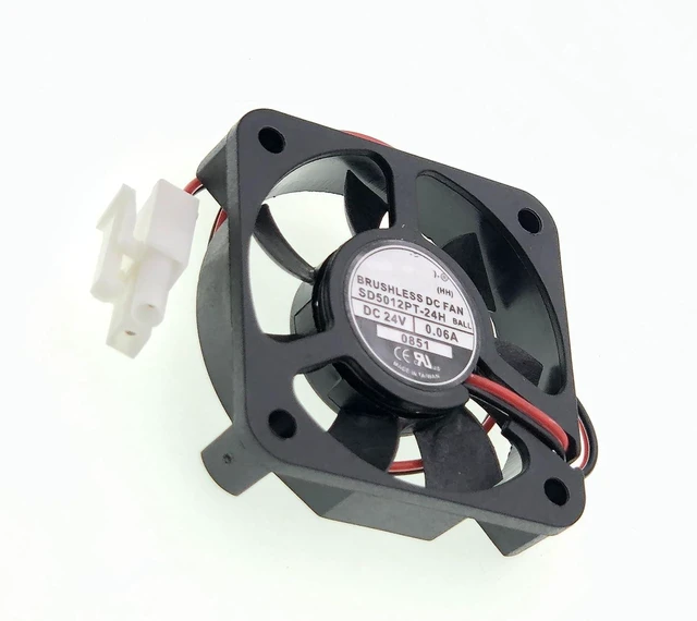 Alt view image 7 of 7 - New Cooling Fan for SD5012PT-24H 5012 DC24V 0.06A 6000RPM 10.8CFM2-Wire Cooling Fan Size:50X50X10mm.