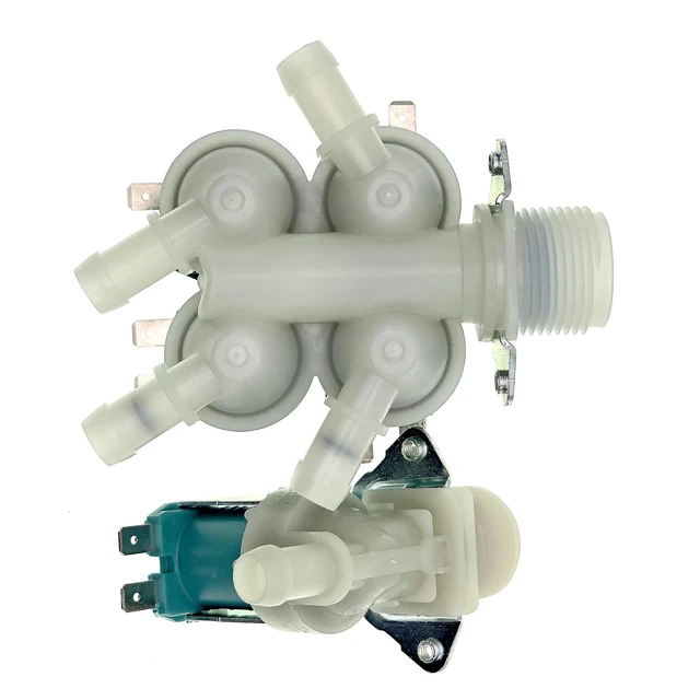 Alt view image 6 of 7 - DC62-00214M+DC62-30314K Washer Cold & Hot Water Inlet Valve Fit for Samsung, Maytag Washer, Replace AP5623062, 2979589, PS4208704, DC62-30314H, 1810145 120V 60Hz.