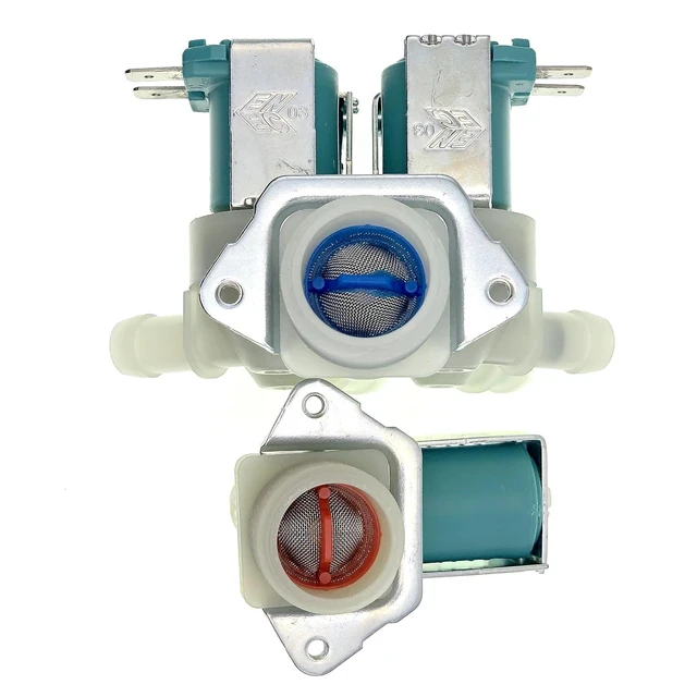 Alt view image 5 of 7 - DC62-00214M+DC62-30314K Washer Cold & Hot Water Inlet Valve Fit for Samsung, Maytag Washer, Replace AP5623062, 2979589, PS4208704, DC62-30314H, 1810145 120V 60Hz.