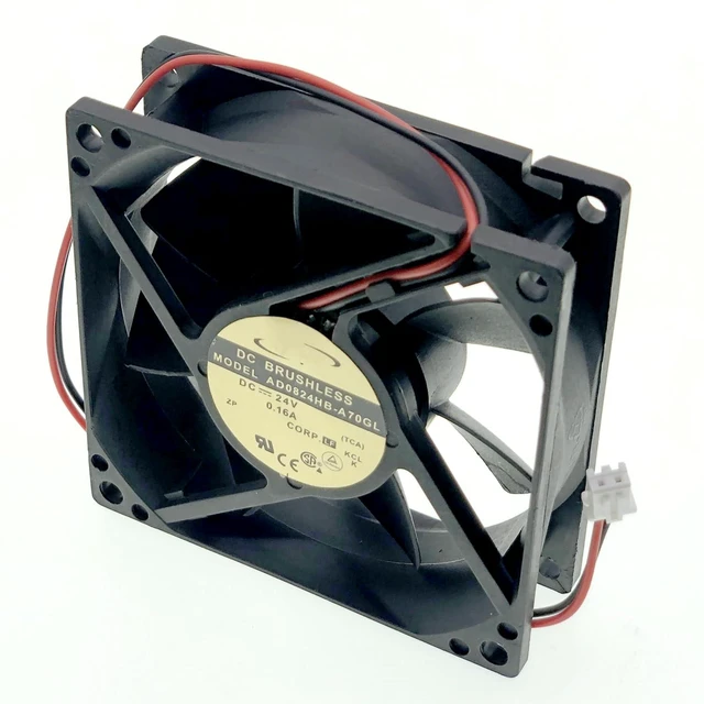 Alt view image 3 of 7 - for ADDA AD0824HB-A70GL DC24V 0.16A Size:80X80X25mm, 2-Wire Cooling Fan.