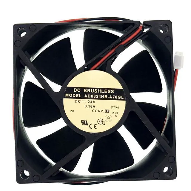 Main image of for ADDA AD0824HB-A70GL DC24V 0.16A Size:80X80X25mm, 2-Wire Cooling Fan.