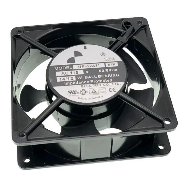 Alt view image 7 of 7 - For FULLTECH UF-12A11 BTH 115V 14/12W 12038 2-Pin Cabinet Cooling Fan Size: 120X120X38mm.