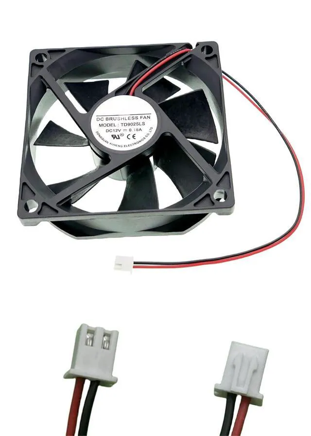 Alt view image 3 of 7 - for TONON TD9025LS Wine Fridge Hotel Refrigerator, DC12V 0.16A Size: 90x90x25mm, 2-Wire Cooling Fan.