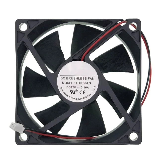 Alt view image 5 of 7 - for TONON TD9025LS Wine Fridge Hotel Refrigerator, DC12V 0.16A Size: 90x90x25mm, 2-Wire Cooling Fan.