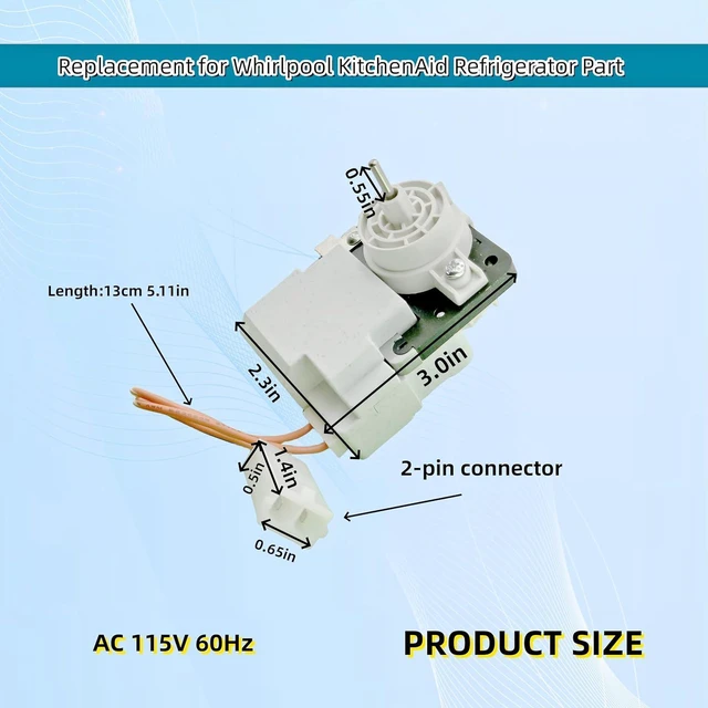 Alt view image 3 of 7 - W10464673 Refrigerator Evaporator Fan Motor Compatible with Whirlpool KitchenAid Fridge, Replace ModelWPW10464673 PS7320664 PS11755167 3020513 AP6021839,115V 60Hz
