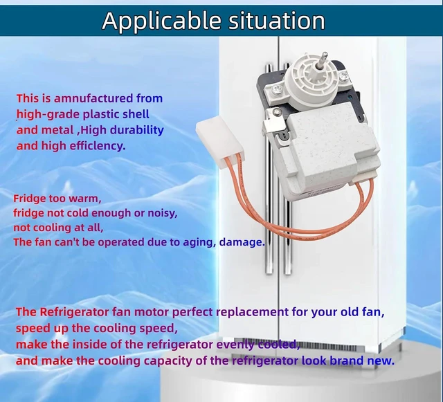 Alt view image 5 of 7 - W10464673 Refrigerator Evaporator Fan Motor Compatible with Whirlpool KitchenAid Fridge, Replace ModelWPW10464673 PS7320664 PS11755167 3020513 AP6021839,115V 60Hz