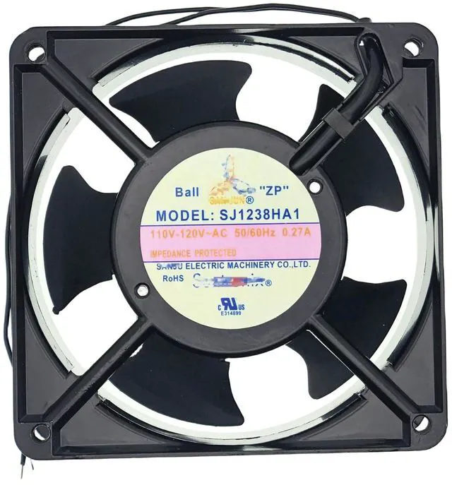Main image of for Suntronix SJ1238HA1 Axial Fan, AC 110V~120V 0.27A 50-60Hz,2-Wire Ball Cabinet Cooling Fan Size:120X120X38mm.