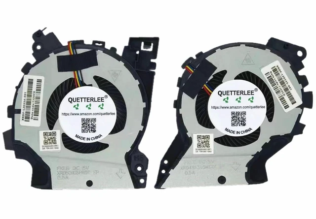 Main image of Replacement New Laptop CPU GPU Cooling Fan for HP ZHAN99-65 G1 TPN-C134 ZBOOK 15v G5 Series L25223-001 L25224-001 DFS501105PR0T FKKB DFS481305MC0T FKKC Fan