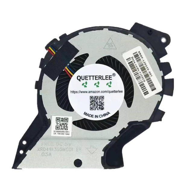 Alt view image 4 of 4 - Replacement New Laptop CPU GPU Cooling Fan for HP ZHAN99-65 G1 TPN-C134 ZBOOK 15v G5 Series L25223-001 L25224-001 DFS501105PR0T FKKB DFS481305MC0T FKKC Fan