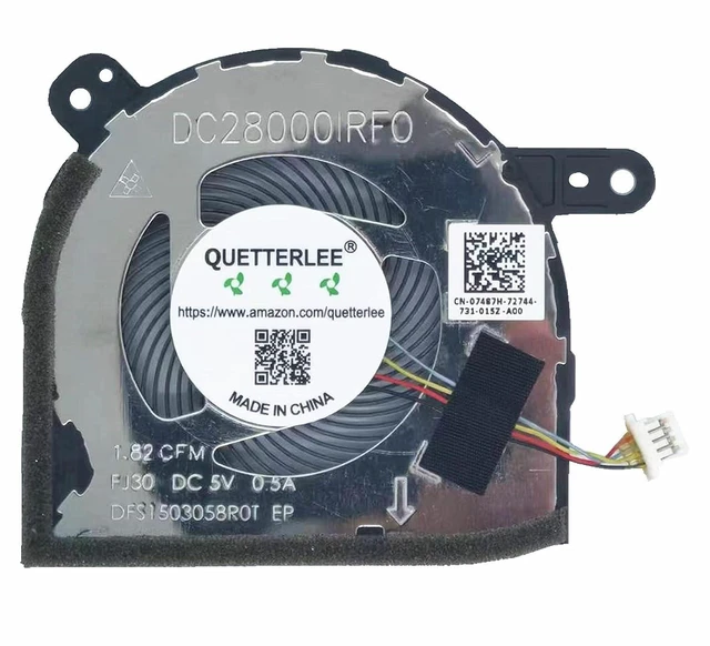 Main image of Replacement New Laptop CPU Cooling Fan for Dell Latitude 5280 5285 5290 2-in-1 Series 07487H 0HFV18 DFS1503058ROT FJ30 EG50040S1-C970-S9A DC28000IRFO DC5V 0.5A Fan
