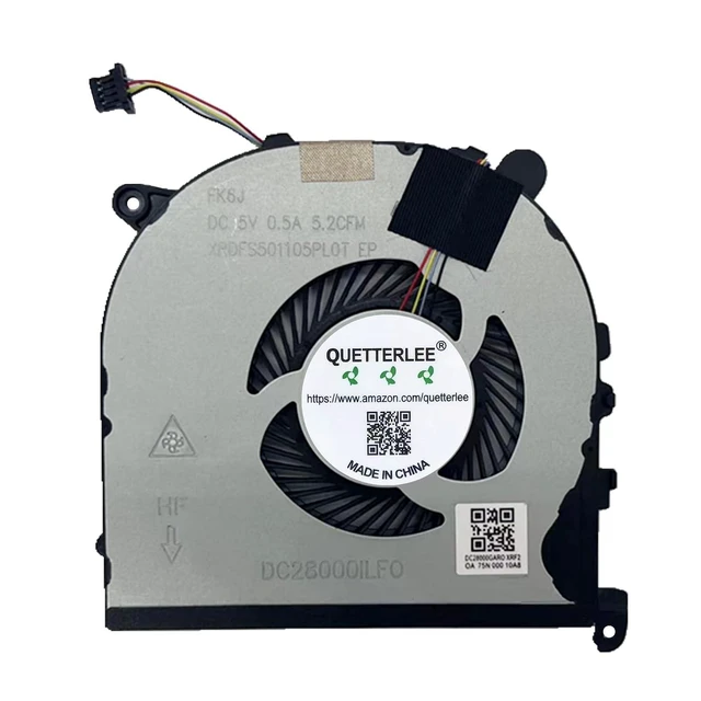 Alt view image 3 of 6 - Replacement New Laptop CPU+GPU Cooling Fan for DELL XPS 15 9560 Precision 5520 Series 0VJ2HC 0TK9J1 DFS501105PROT FJ6P DFS501105PQ0T FJ6J DC5V Fan