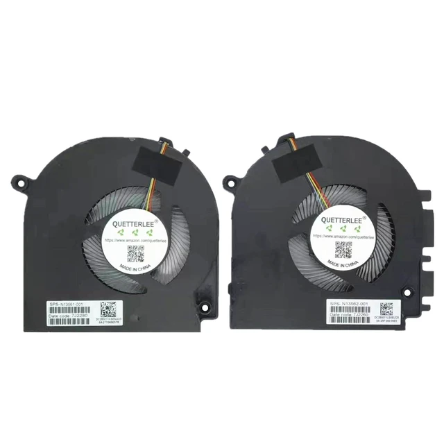 Alt view image 2 of 2 - Replacement New Laptop CPU and GPU Cooling Fan for HP Envy 17.3" 17-CR 17-CR0013DX Series N13561-001 7J2280 N13562-001 7J2260 EG50050S1-CK50 -S9A EG50050S1-CK60-S9A DC5V Fan