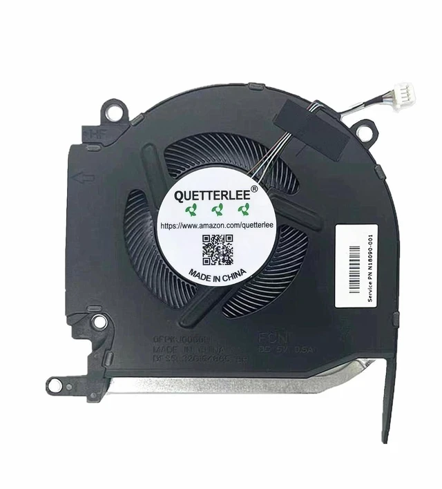 Alt view image 3 of 4 - New Laptop CPU + GPU Cooling Fan for HP OMEN RTX3050 16-K 16-N Pro TPN-Q280 Series N18090-001 N18091-001 FPKK DFS5K223052839 FPKJ DFS5L32G164865 DC 5V 0.5A Fan