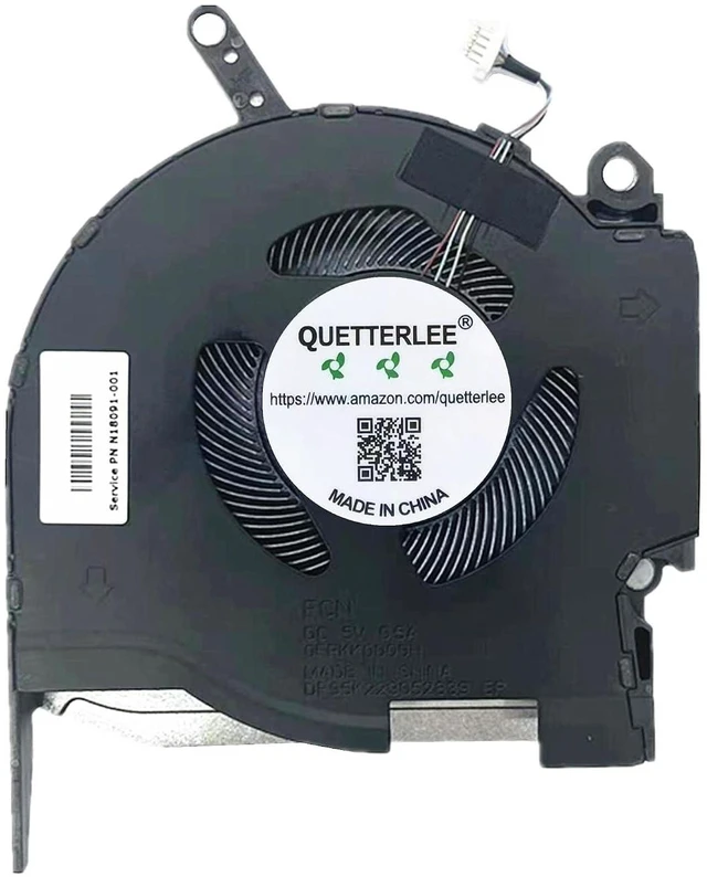 Alt view image 4 of 4 - New Laptop CPU + GPU Cooling Fan for HP OMEN RTX3050 16-K 16-N Pro TPN-Q280 Series N18090-001 N18091-001 FPKK DFS5K223052839 FPKJ DFS5L32G164865 DC 5V 0.5A Fan