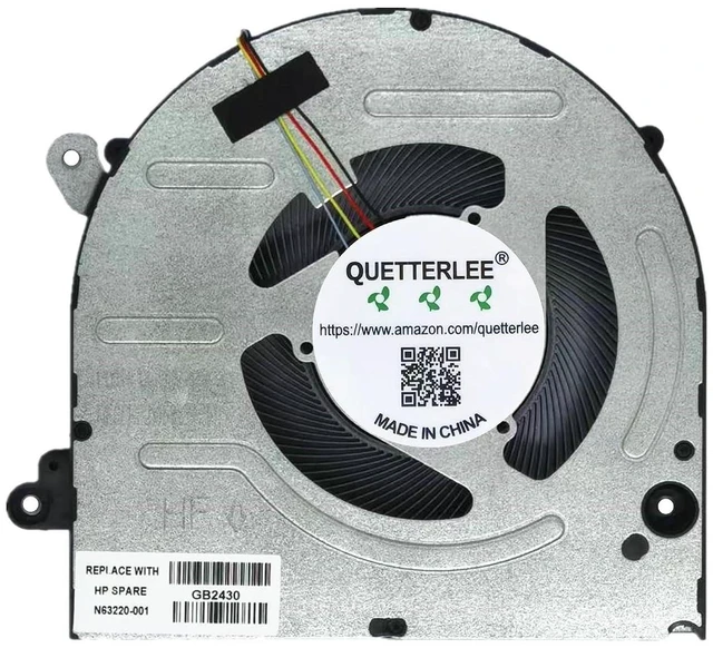 Alt view image 3 of 4 - New Laptop CPU and GPU Independent Graphics Card Cooling Fan for HP BookPro 16-AB 16T-AB TPN-W161 Series N63220-001 DFSCK22105182B FQWN DFSCK22105182B FQWM DC 12V 1.0A Fan