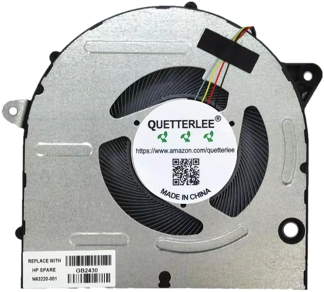 Alt view image 4 of 4 - New Laptop CPU and GPU Independent Graphics Card Cooling Fan for HP BookPro 16-AB 16T-AB TPN-W161 Series N63220-001 DFSCK22105182B FQWN DFSCK22105182B FQWM DC 12V 1.0A Fan